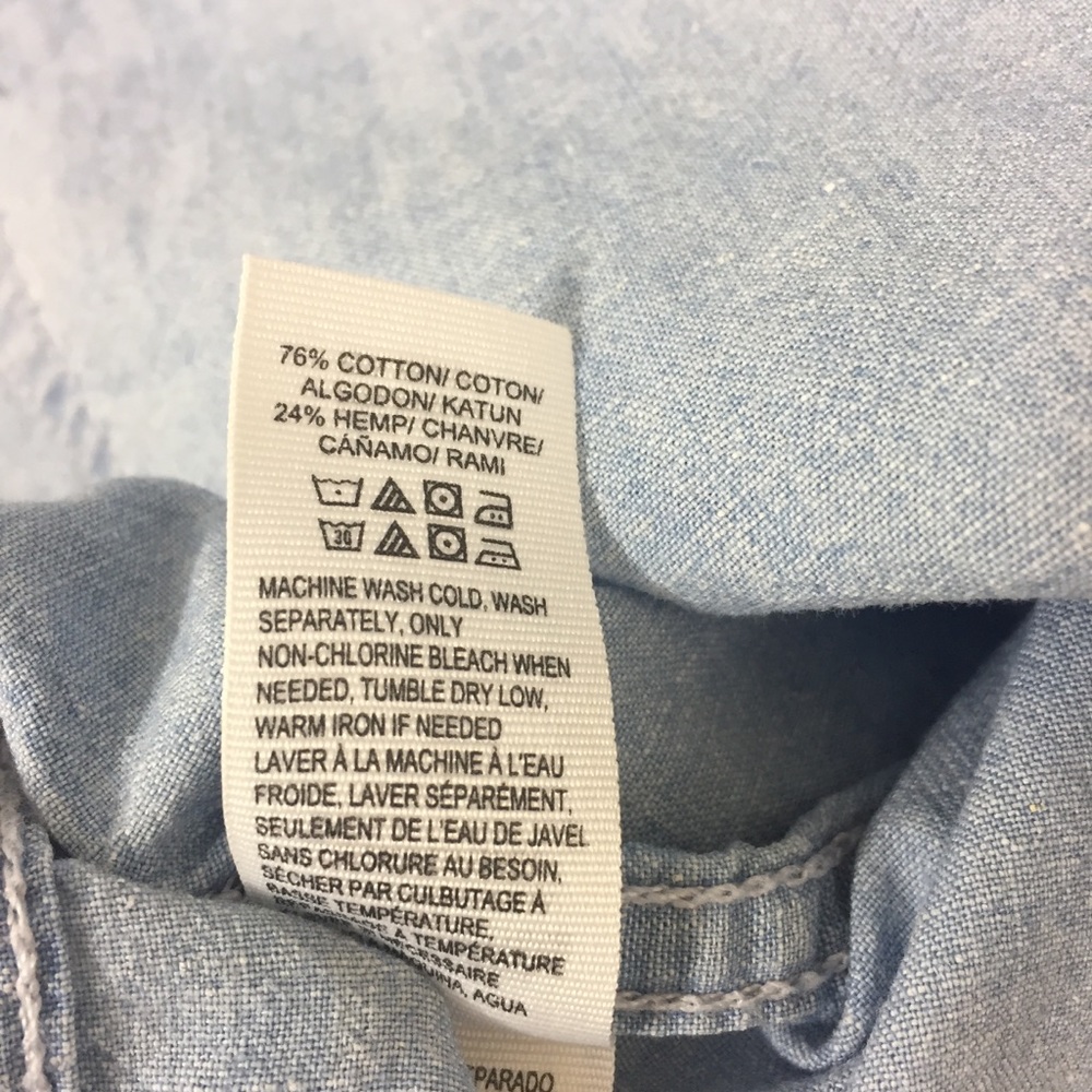 Lucky Brand Chambray Button Up Shirt L - Picture 7 of 8